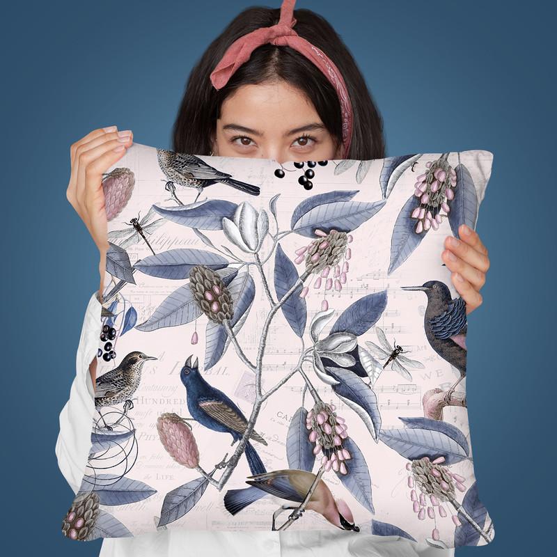 Nostalgic Bird Pattern V Throw Pillow By Andrea Haase