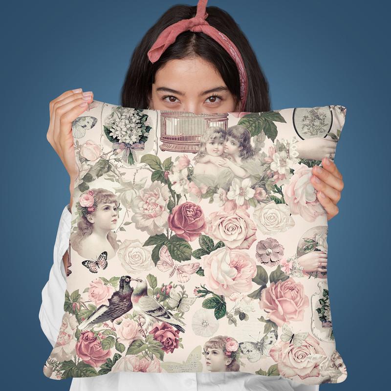 Nostalgic Kitsch Pattern Ii Throw Pillow By Andrea Haase