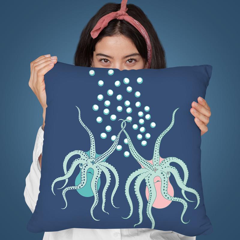 Octopus Love Throw Pillow By Andrea Haase