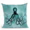 Octopus Teal Throw Pillow By Andrea Haase