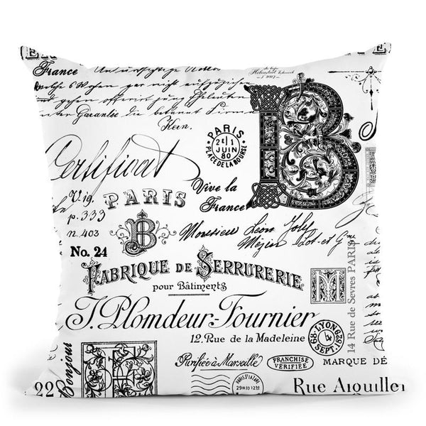 Old Lettering Throw Pillow By Andrea Haase