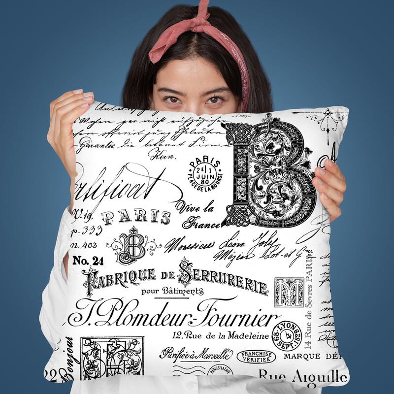 Old Lettering Throw Pillow By Andrea Haase