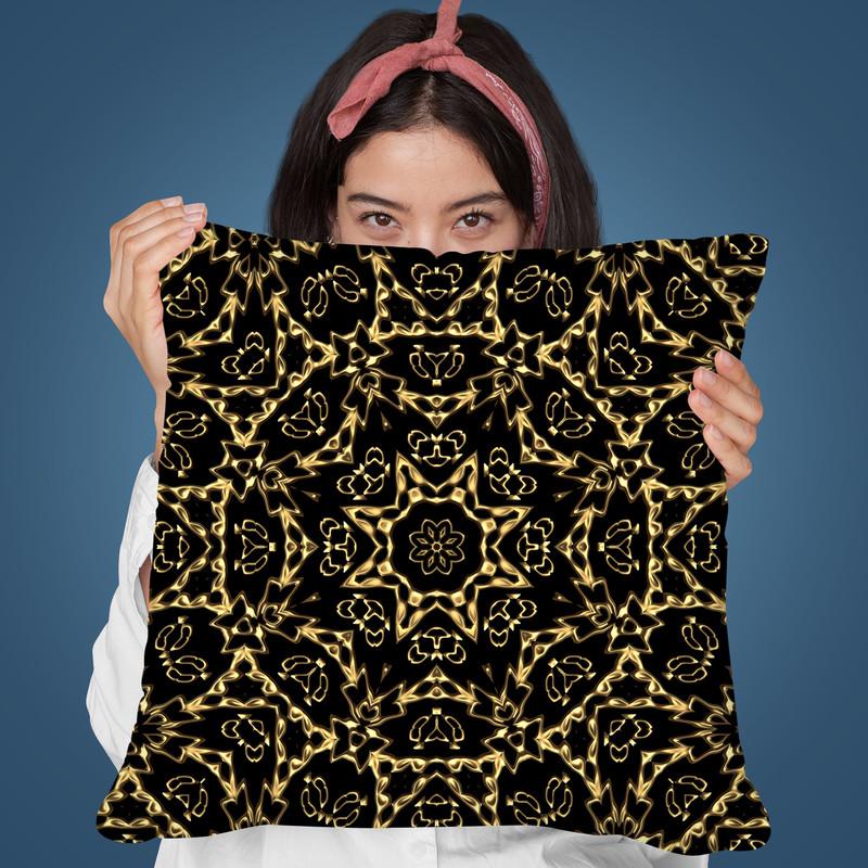 Oriental Ornament Gold Ii Throw Pillow By Andrea Haase