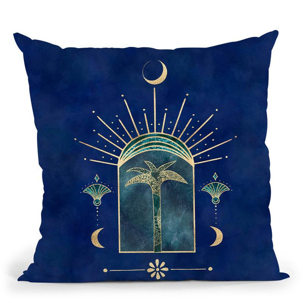 Oriental Palm Tree Square Throw Pillow By Andrea Haase