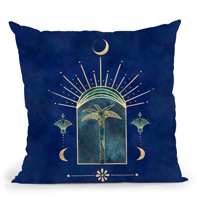 Oriental Palm Tree Square Throw Pillow By Andrea Haase