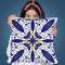 Oriental Tiles Blue Gold Ii Throw Pillow By Andrea Haase