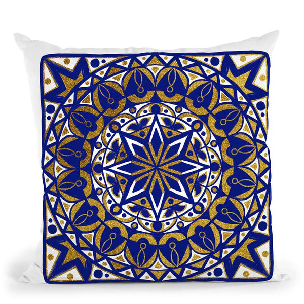 Oriental Tiles Blue Gold Iv Throw Pillow By Andrea Haase