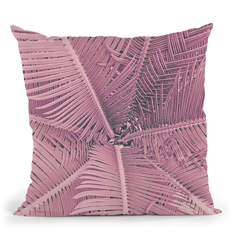 Palm Pink I Throw Pillow By Andrea Haase