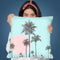 Palm Tree Pink Aqua Throw Pillow By Andrea Haase