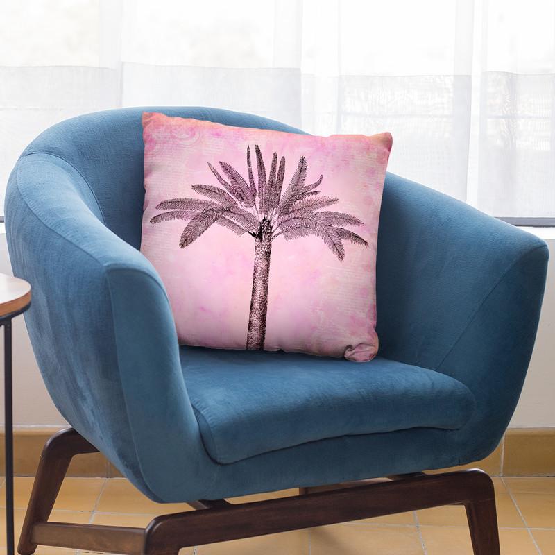 Palm Tree Pink I Throw Pillow By Andrea Haase
