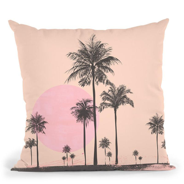 Palm Tree Pink Throw Pillow By Andrea Haase