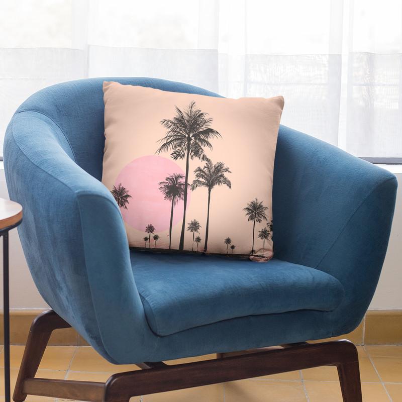 Palm Tree Pink Throw Pillow By Andrea Haase