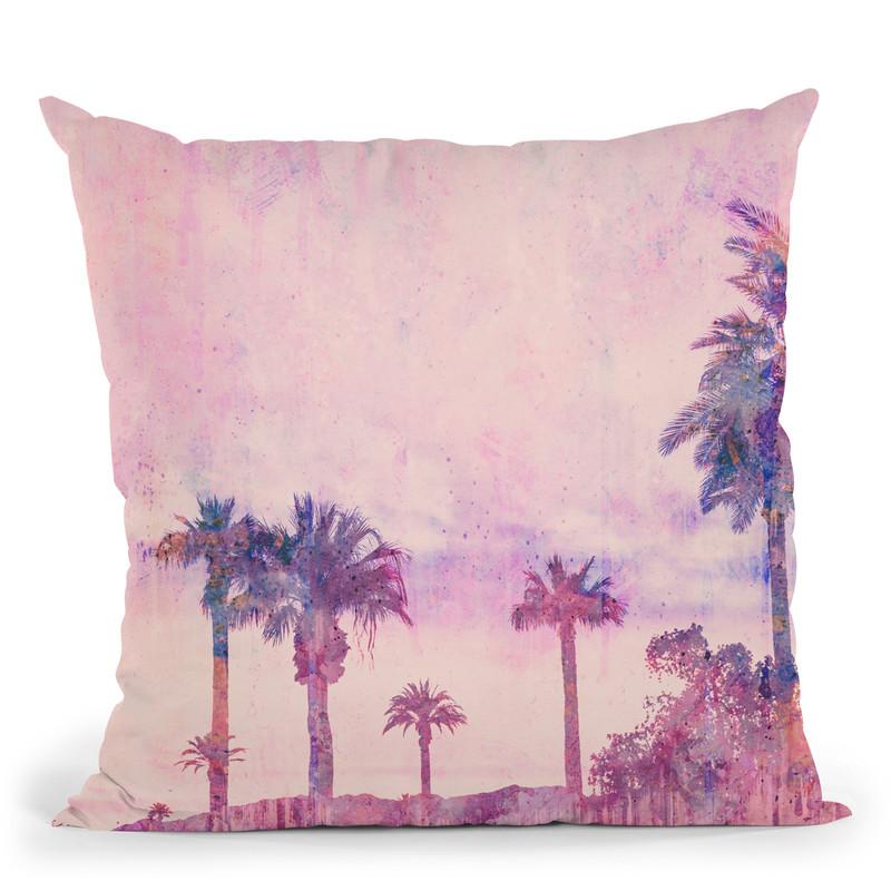Palmtree Beach Throw Pillow By Andrea Haase