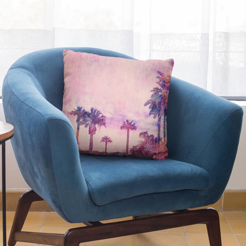 Palmtree Beach Throw Pillow By Andrea Haase