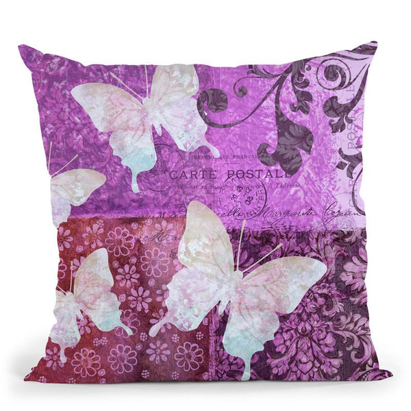 Papillon Pink Throw Pillow By Andrea Haase