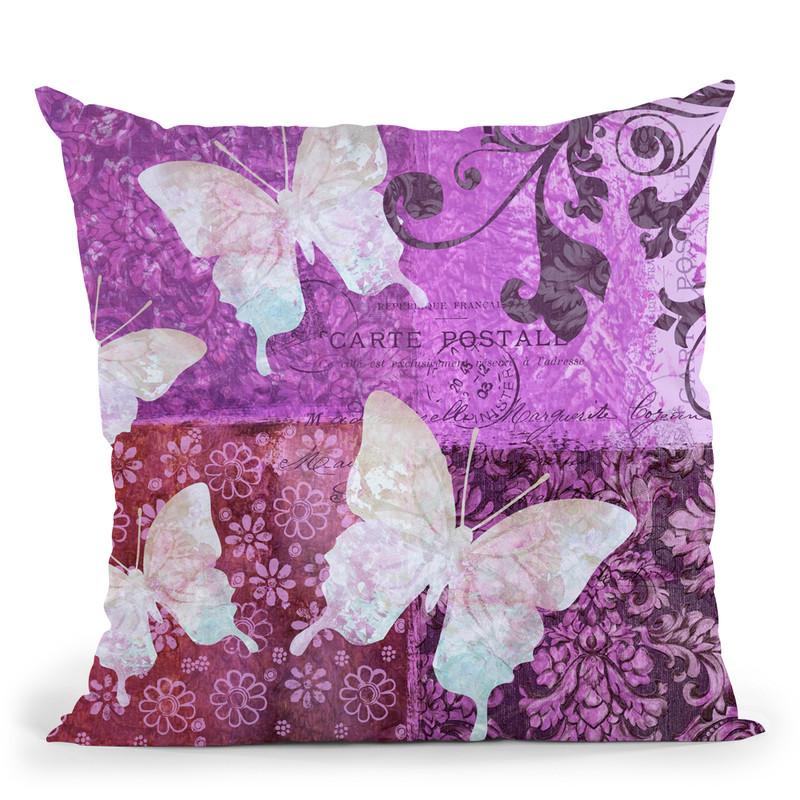 Papillon Pink Throw Pillow By Andrea Haase