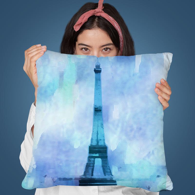 Paris Blue I Throw Pillow By Andrea Haase