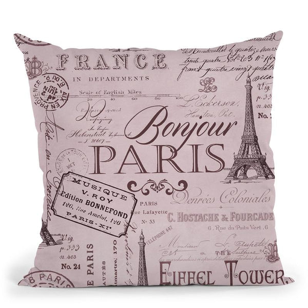 Paris Bonjour I Throw Pillow By Andrea Haase