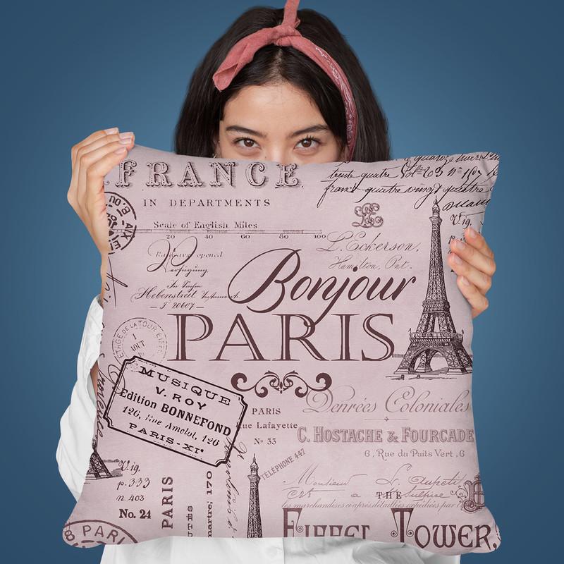 Paris Bonjour I Throw Pillow By Andrea Haase