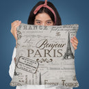 Paris Bonjour Throw Pillow By Andrea Haase