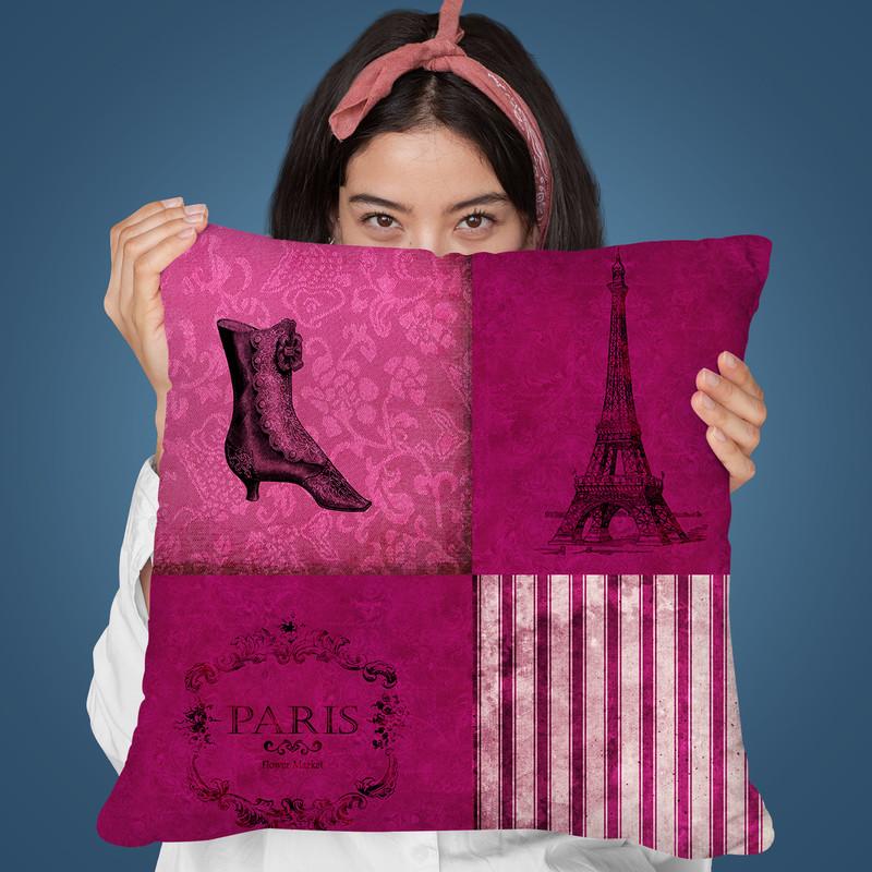 Paris Collage Throw Pillow By Andrea Haase