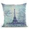 Paris Mon Amour Blue Throw Pillow By Andrea Haase