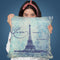 Paris Mon Amour Blue Throw Pillow By Andrea Haase