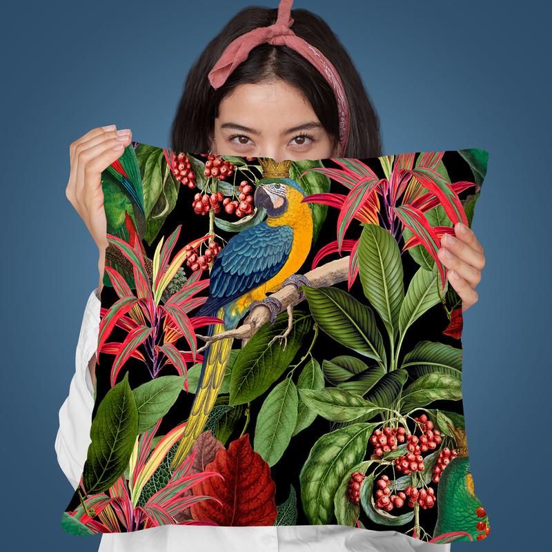 Parrot King Throw Pillow By Andrea Haase