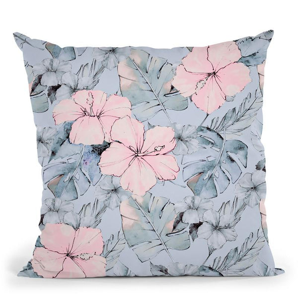 Pastel Exotic Flowers Throw Pillow By Andrea Haase