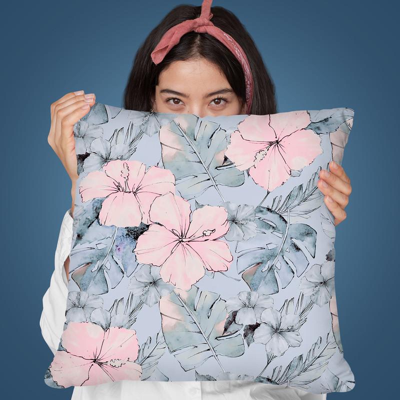 Pastel Exotic Flowers Throw Pillow By Andrea Haase