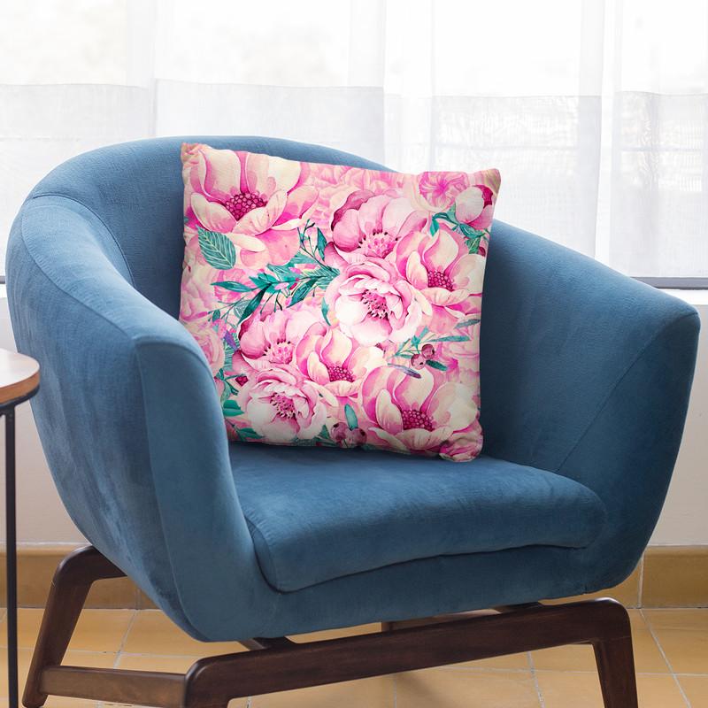 Pastel Pink Watercolor Flowers Throw Pillow By Andrea Haase