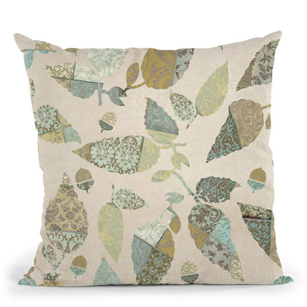 Patchwork Autumn Leaf Throw Pillow By Andrea Haase
