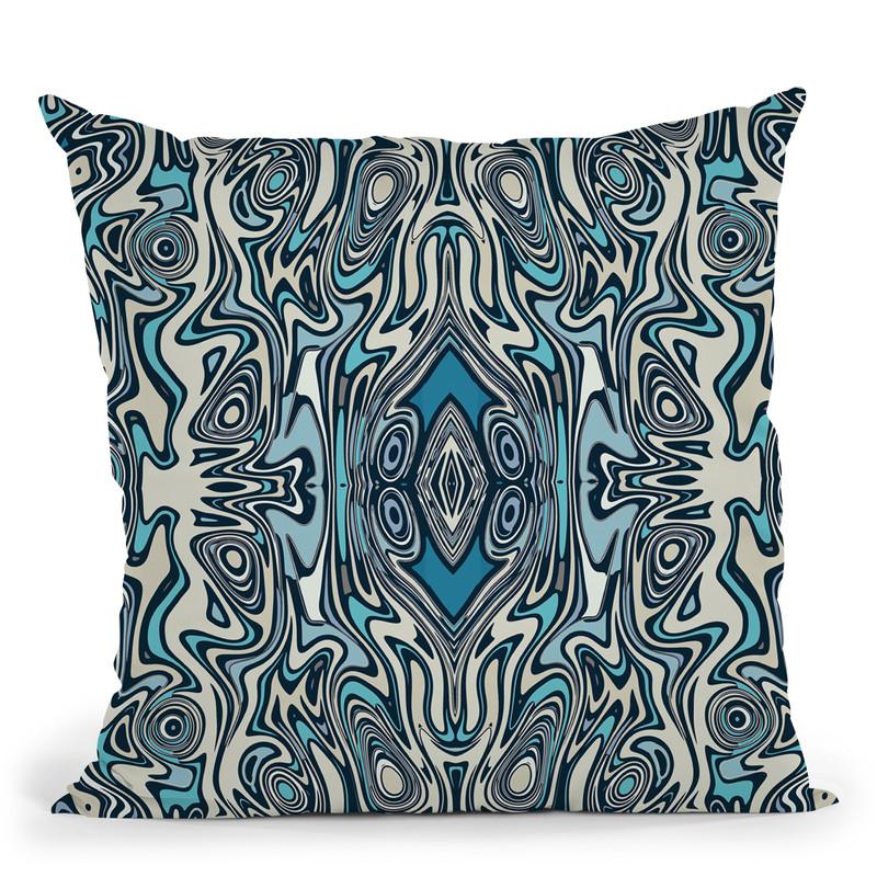 Pattern Blue Throw Pillow By Andrea Haase
