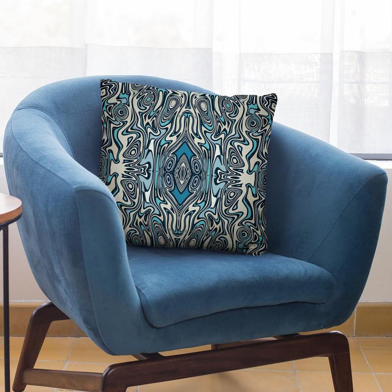 Pattern Blue Throw Pillow By Andrea Haase