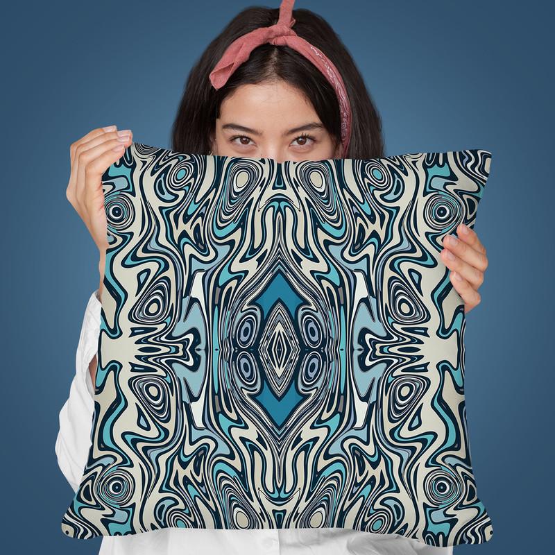 Pattern Blue Throw Pillow By Andrea Haase