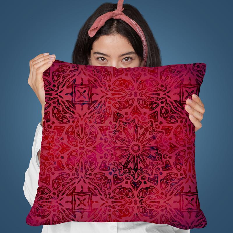 Pattern Grunge Red Throw Pillow By Andrea Haase