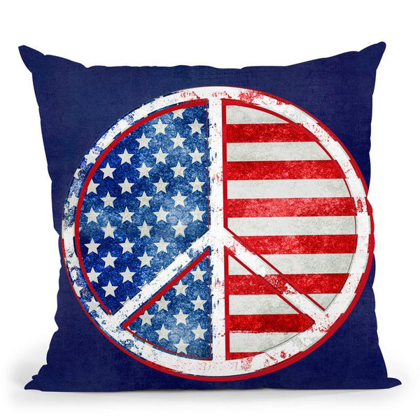Peace Usa Throw Pillow By Andrea Haase