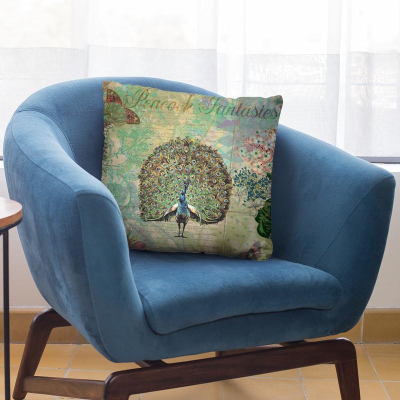 Peacock Fantasies Throw Pillow By Andrea Haase