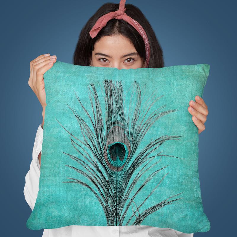 Peacock Feather Ii Throw Pillow By Andrea Haase