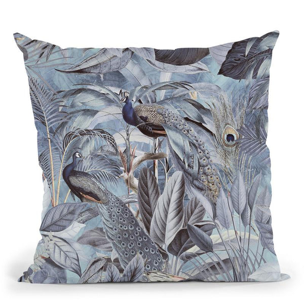 Peacock Jungle Iii Throw Pillow By Andrea Haase