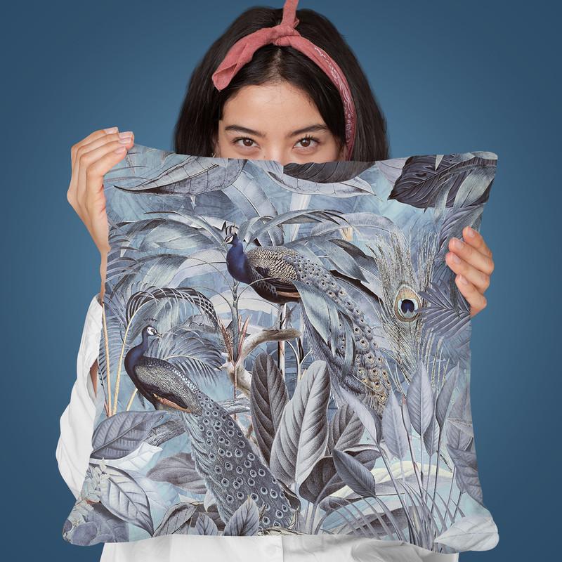 Peacock Jungle Iii Throw Pillow By Andrea Haase