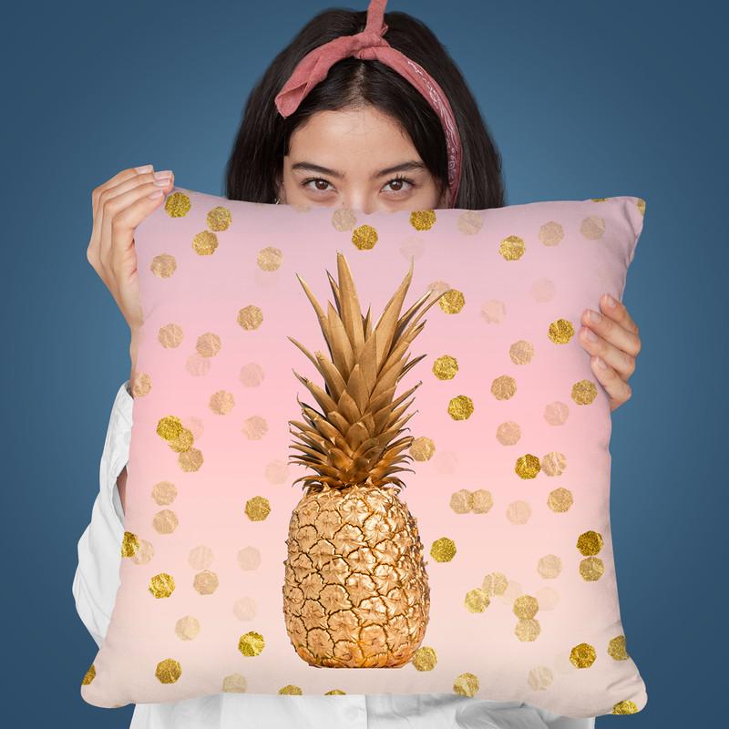 Pineapple Glamour Throw Pillow By Andrea Haase