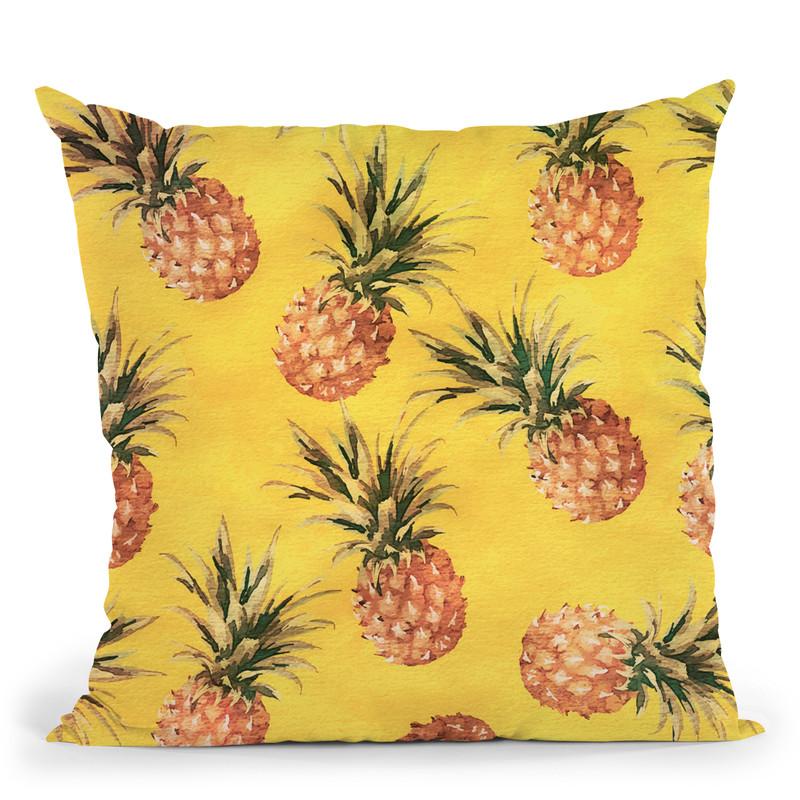 Pineapple Yellow Throw Pillow By Andrea Haase