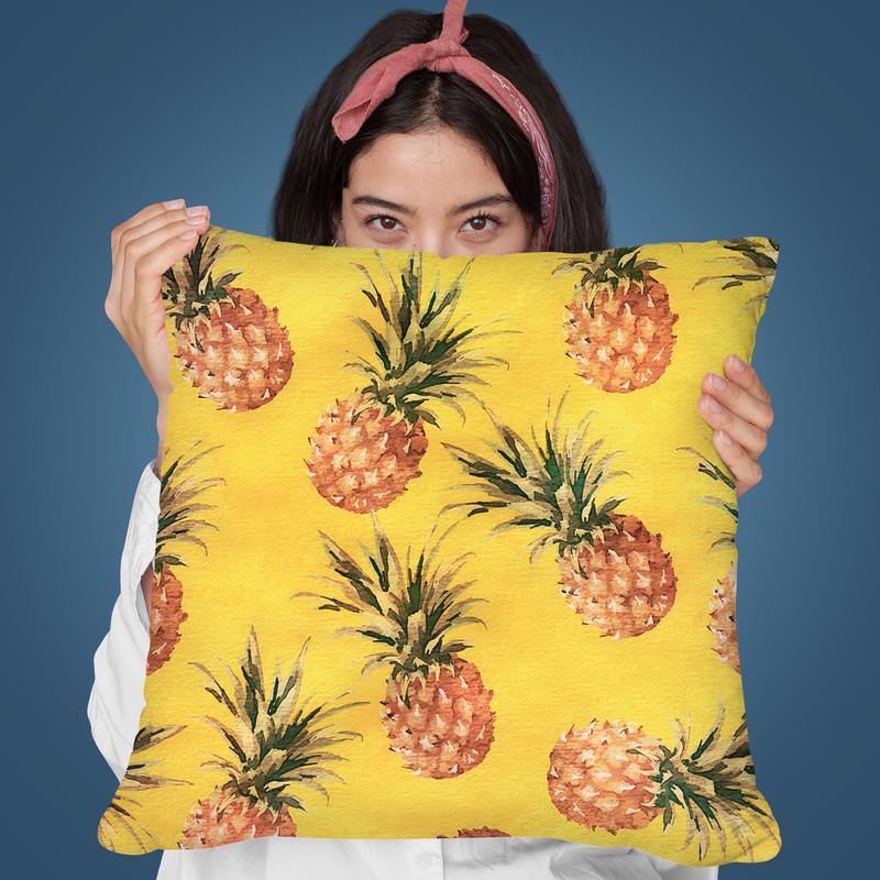 Pineapple Yellow Throw Pillow By Andrea Haase