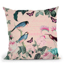 Pink Bird Romance Throw Pillow By Andrea Haase