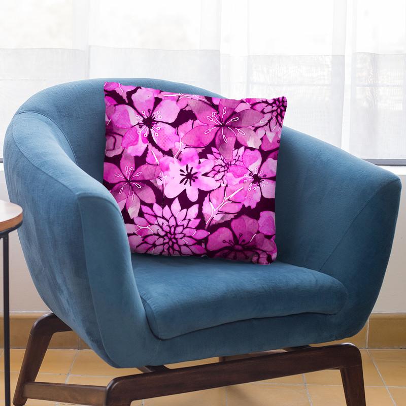 Pink Flowers I Throw Pillow By Andrea Haase