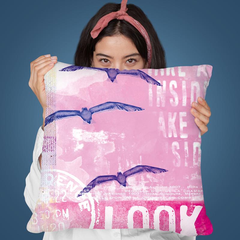 Pink Grunge Throw Pillow By Andrea Haase