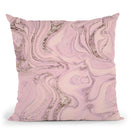 Pink Marble Glitter Throw Pillow By Andrea Haase