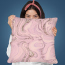 Pink Marble Glitter Throw Pillow By Andrea Haase
