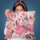 Pink Vintage Garden Throw Pillow By Andrea Haase